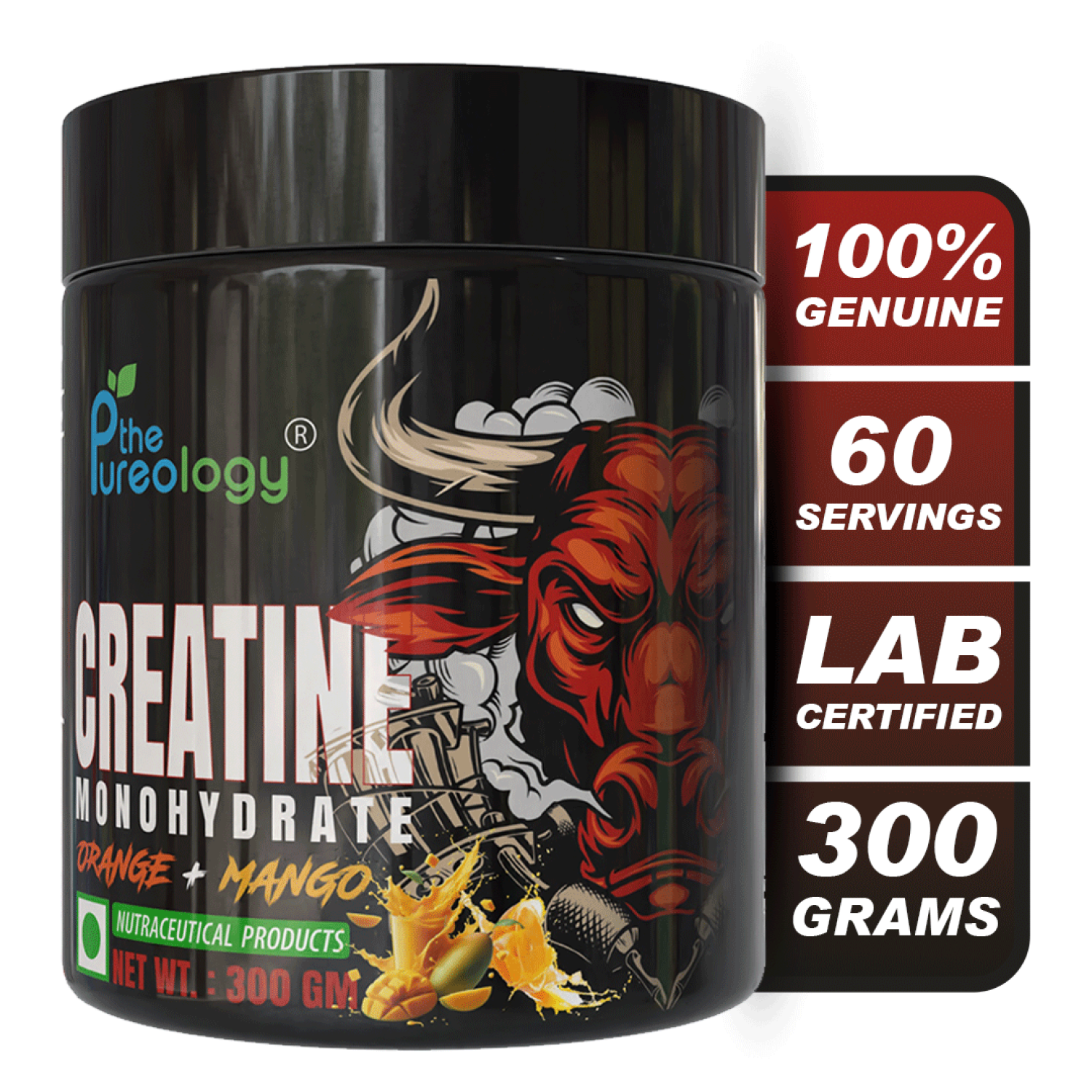 thepureology Creatine Monohydrate Micronized   (300 g, Orange + Mango) thepureology Creatine Monohydrate Micronized   (300 g, Orange + Mango)