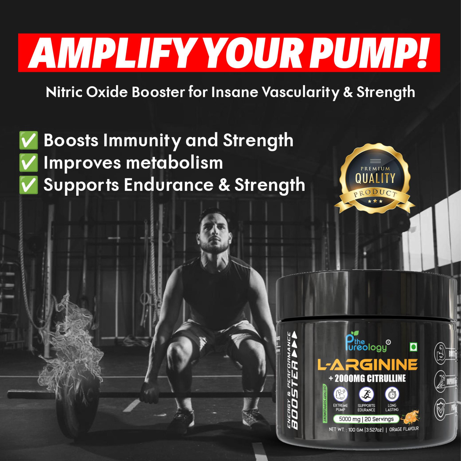 L-Arginine + 2000 MG Citrulline ( Orange, 100gm) L-Arginine + 2000 MG Citrulline ( Orange, 100gm)