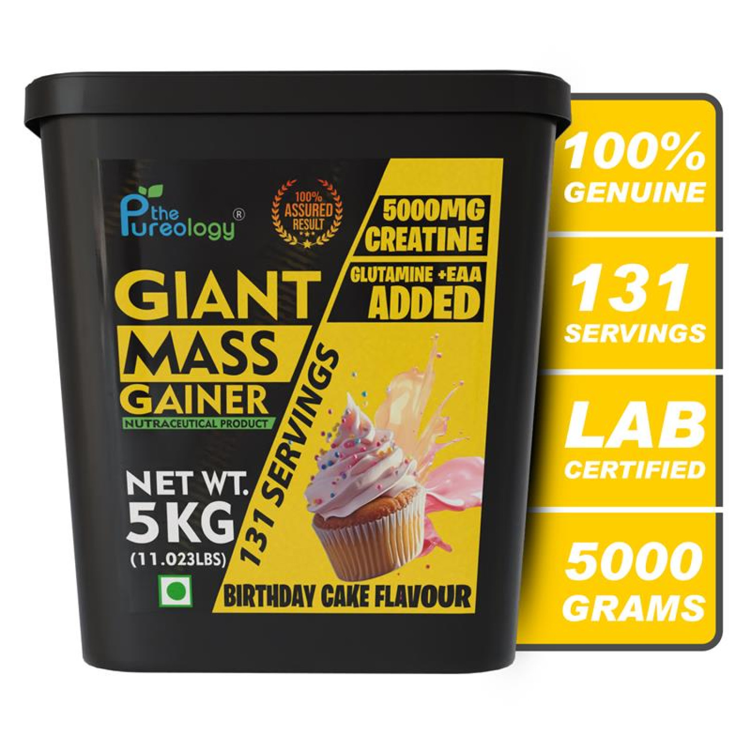 thepureology Giant Mass Gainer Weight Gainers/Mass Gainers  (5 kg, Birthday Cake) thepureology Giant Mass Gainer Weight Gainers/Mass Gainers  (5 kg, Birthday Cake)