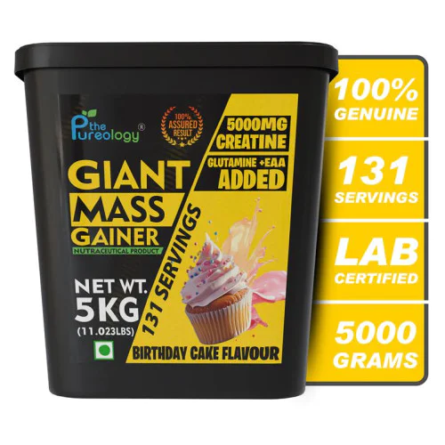 thepureology Giant Mass Gainer Weight Gainers/Mass Gainers  (5 kg, Birthday Cake)