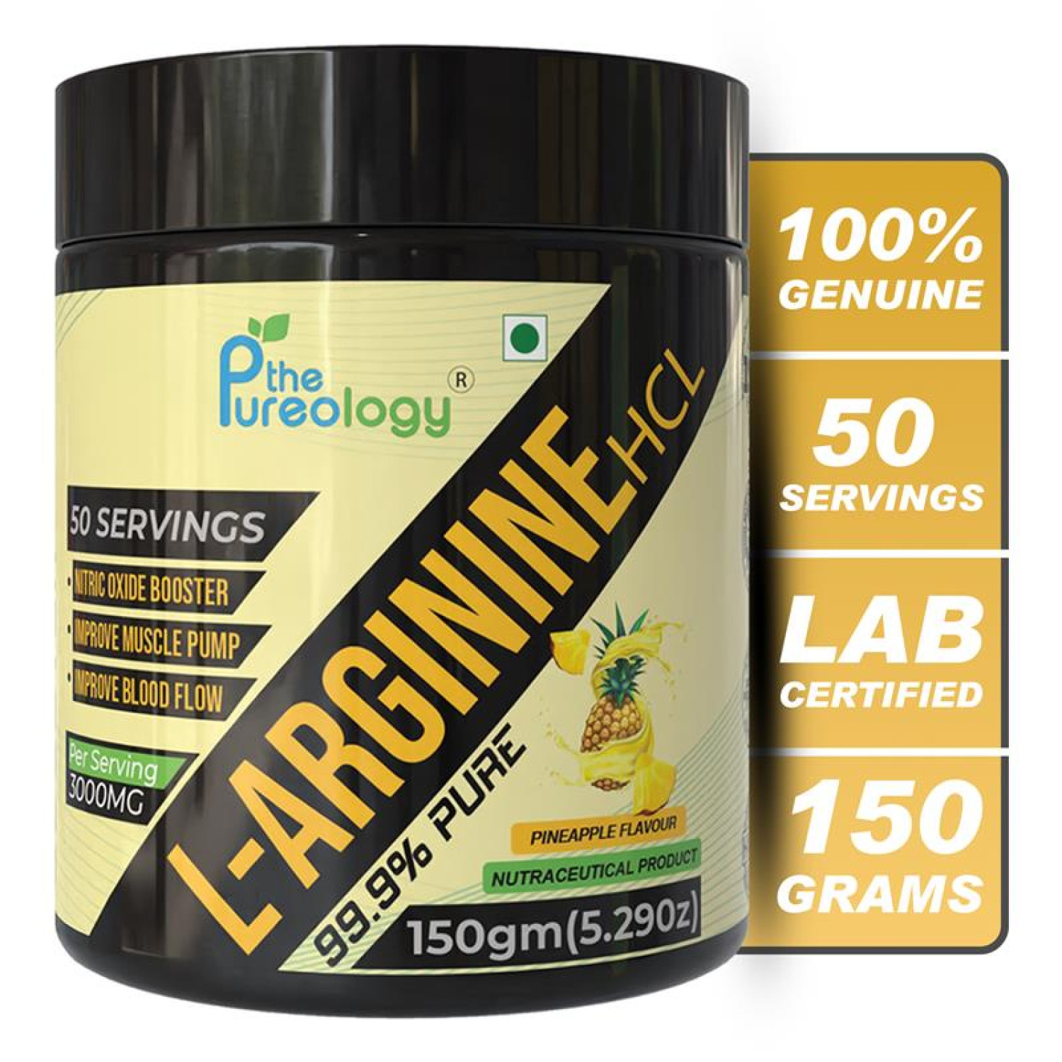 thepureology L-Arginine HCL  (150 g, Pineapple) thepureology L-Arginine HCL  (150 g, Pineapple)