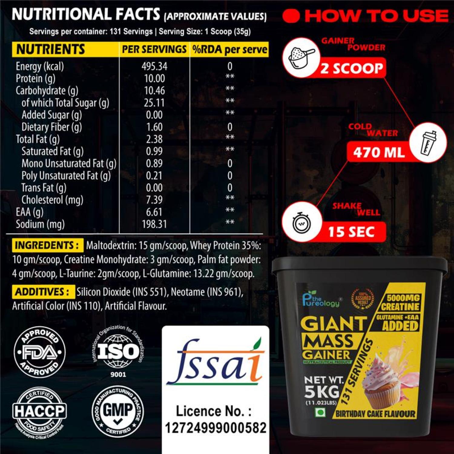 thepureology Giant Mass Gainer Weight Gainers/Mass Gainers  (5 kg, Birthday Cake) thepureology Giant Mass Gainer Weight Gainers/Mass Gainers  (5 kg, Birthday Cake)