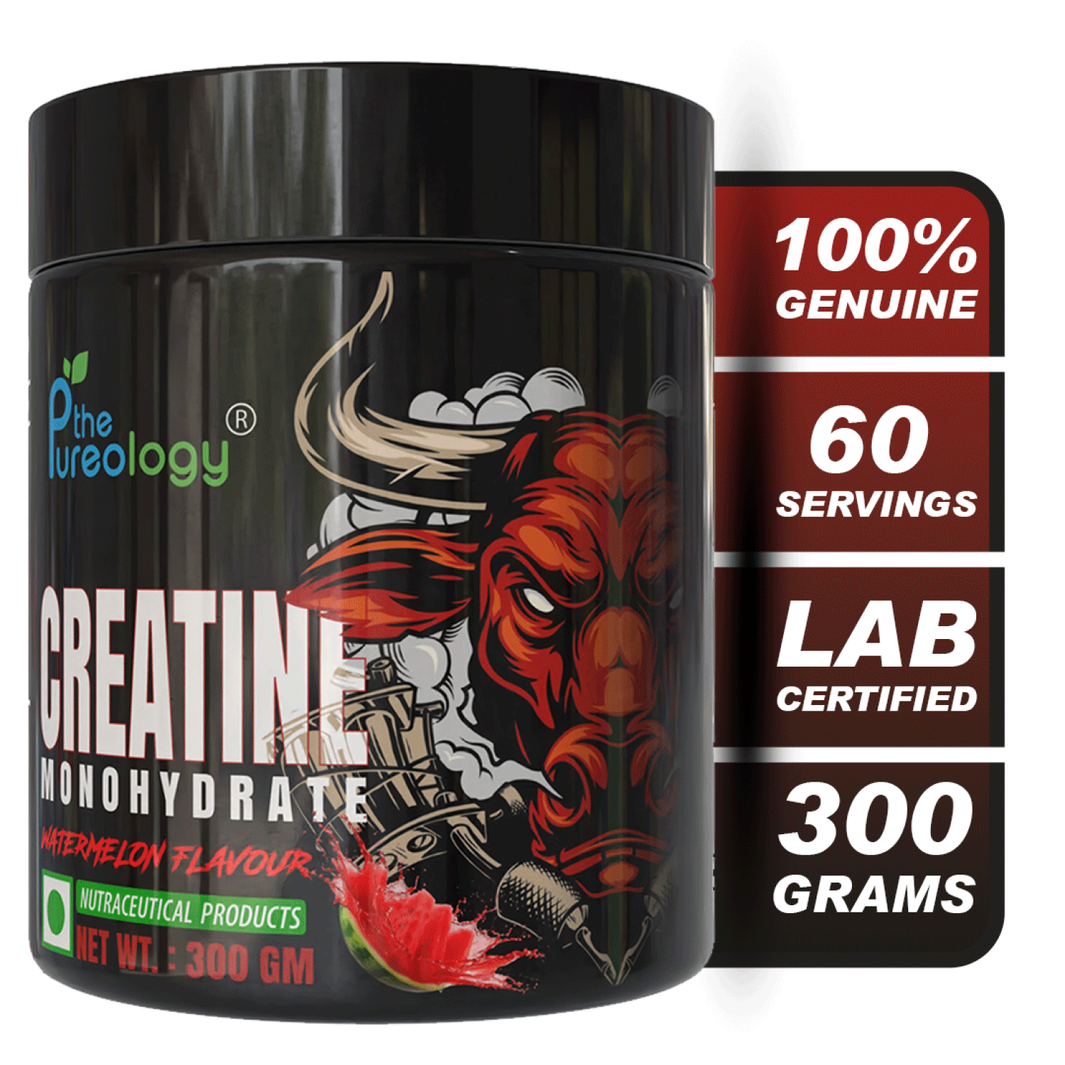 thepureology Creatine Monohydrate Micronized   (300 g, Watermelon) thepureology Creatine Monohydrate Micronized   (300 g, Watermelon)