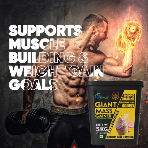 thepureology Giant Mass Gainer Weight Gainers/Mass Gainers  (5 kg, Birthday Cake)
