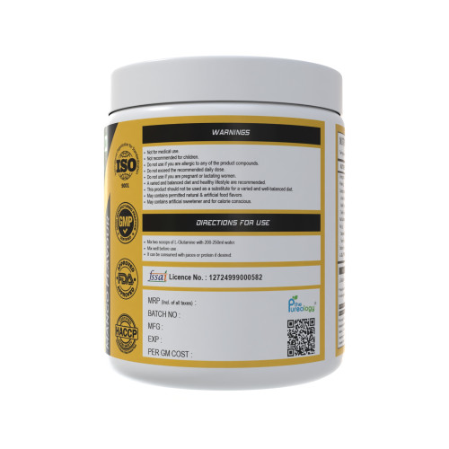 thepureology 100% Pure For Muscle Recovery Glutamine (300 g, Mango)