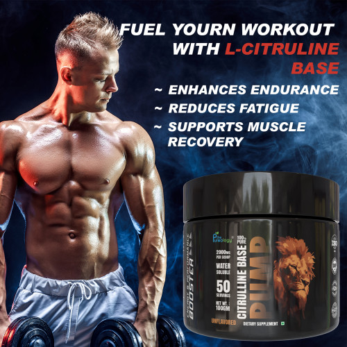 thepureology 100% Pure Citrulline Base Pump Pre Workout  (100 g, Unflavoured)