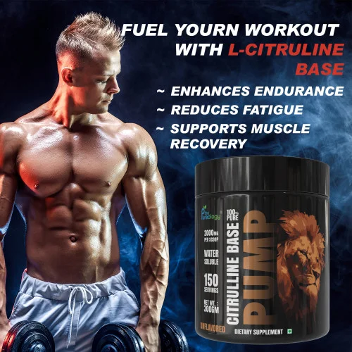 thepureology 100% Pure Citrulline Base Pump Pre Workout  (300 g, Unflavoured)
