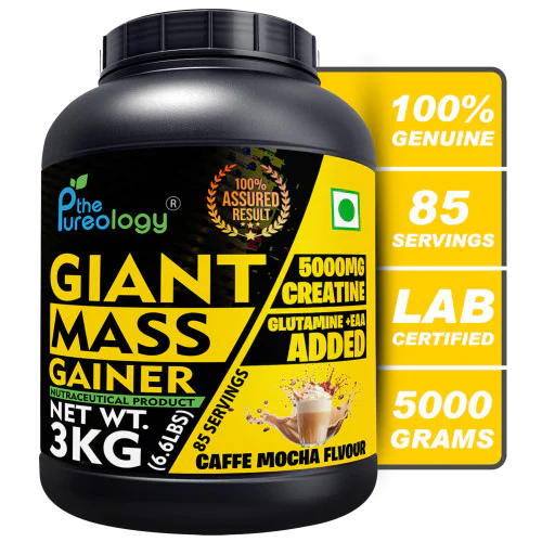 thepureology Giant Mass Gainer Weight Gainers/Mass Gainers  (3 kg, Caffe Mocha)