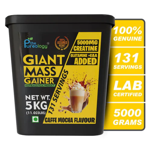 thepureology Giant Mass Gainer Weight Gainers/Mass Gainers  (5 kg,  Caffe Mocha)
