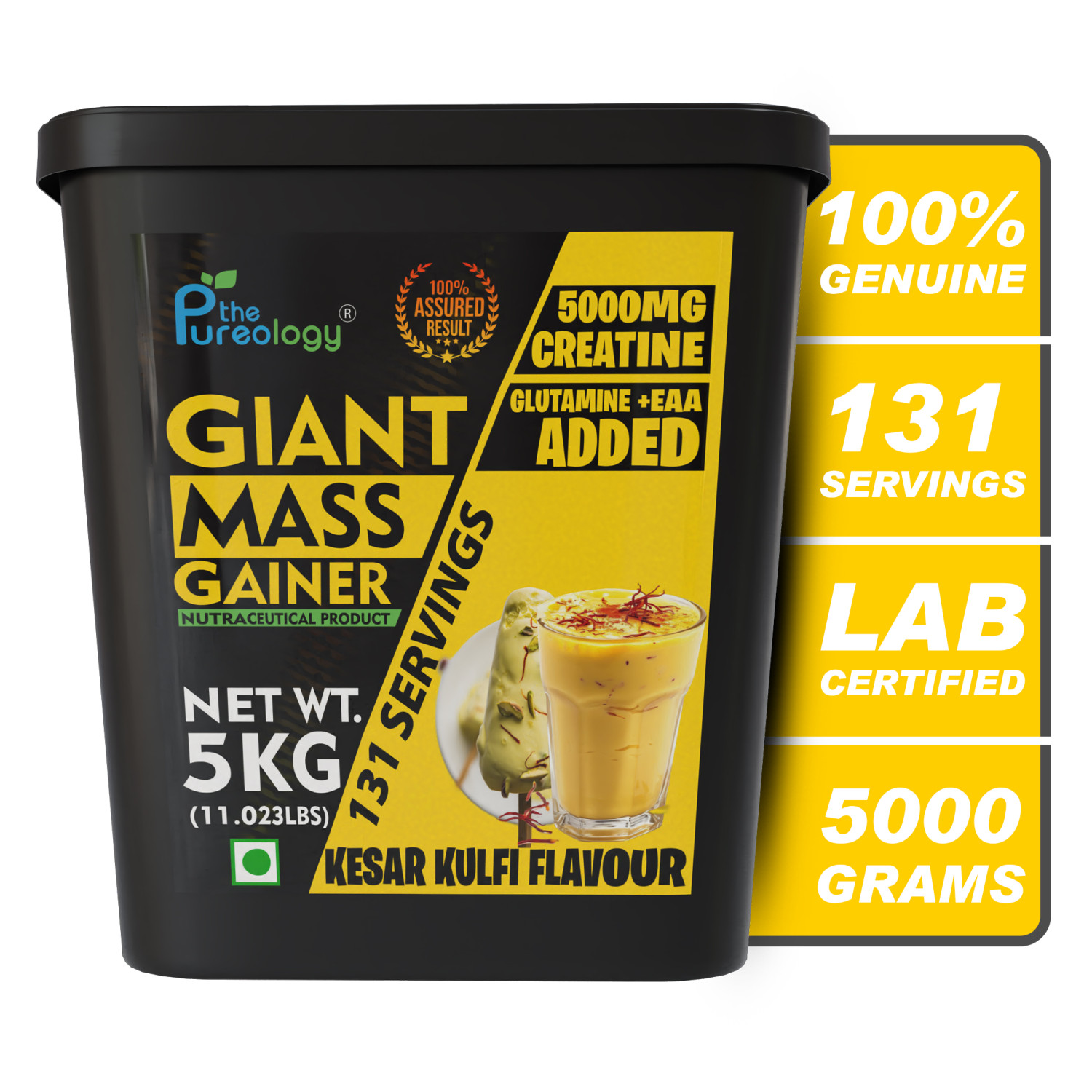 thepureology Giant Mass Gainer Weight Gainers/Mass Gainers  (5 kg, Kesar Kulfi) thepureology Giant Mass Gainer Weight Gainers/Mass Gainers  (5 kg, Kesar Kulfi)