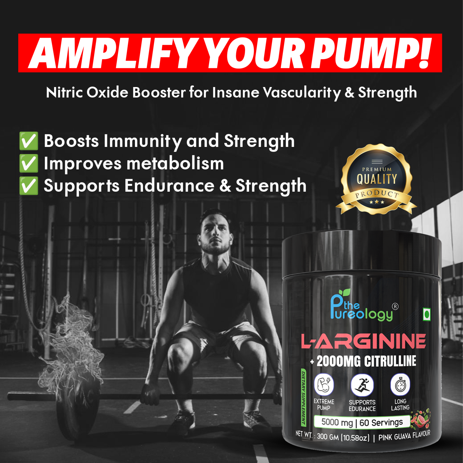 L-Arginine + 2000 MG Citrulline ( Pink Guava, 300gm) L-Arginine + 2000 MG Citrulline ( Pink Guava, 300gm)