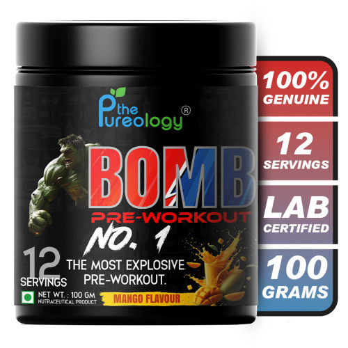 thepureology BOMB Pre Workout Pre Workout  (100 g, Mango) thepureology BOMB Pre Workout Pre Workout  (100 g, Mango)