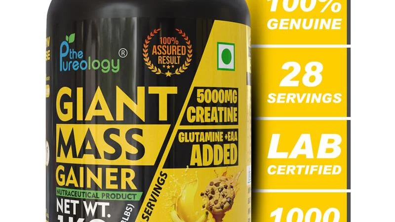 Thepureology Giant Mass Gainer – Banana Cream & Cookies (1 kg)