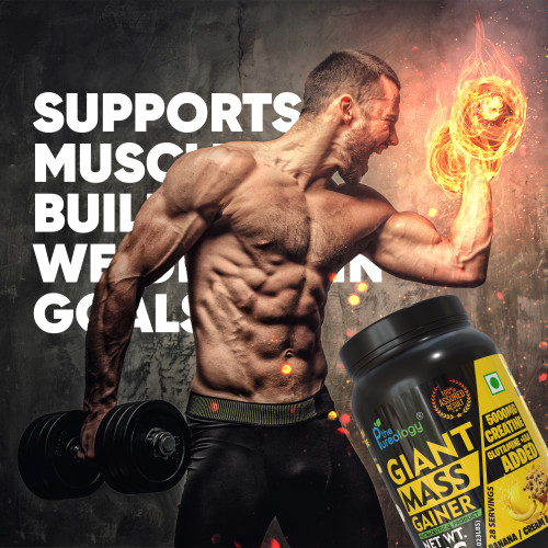 thepureology Giant Mass Gainer Weight Gainers/Mass Gainers  (1 kg, Banana Cream and cookies)