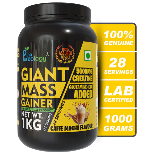thepureology Giant Mass Gainer Weight Gainers/Mass Gainers  (1 kg, Caffe Mocha)