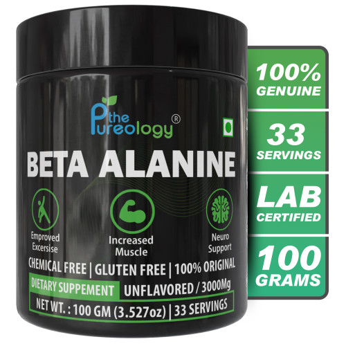 thepureology Beta Alanine Unflavoured Supplement, 5000mg, 20 Servings, 100g thepureology Beta Alanine Unflavoured Supplement, 5000mg, 20 Servings, 100g