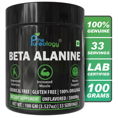 thepureology Beta Alanine Unflavoured Supplement, 5000mg, 20 Servings, 100g