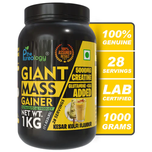 thepureology Giant Mass Gainer Weight Gainers/Mass Gainers  (1 kg, Kesar Kulfi)