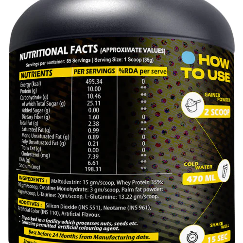 thepureology Giant Mass Gainer Weight Gainers/Mass Gainers  (3 kg, Caffe Mocha)