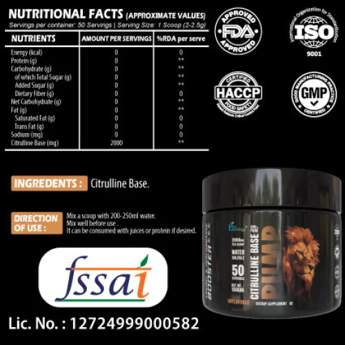 thepureology 100% Pure Citrulline Base Pump Pre Workout  (100 g, Unflavoured)