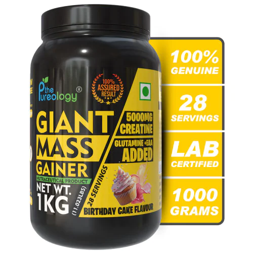 thepureology Giant Mass Gainer Weight Gainers/Mass Gainers  (1 kg, Birthday Cake)