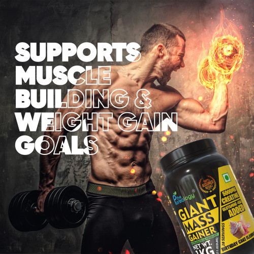 thepureology Giant Mass Gainer Weight Gainers/Mass Gainers  (1 kg, Birthday Cake)