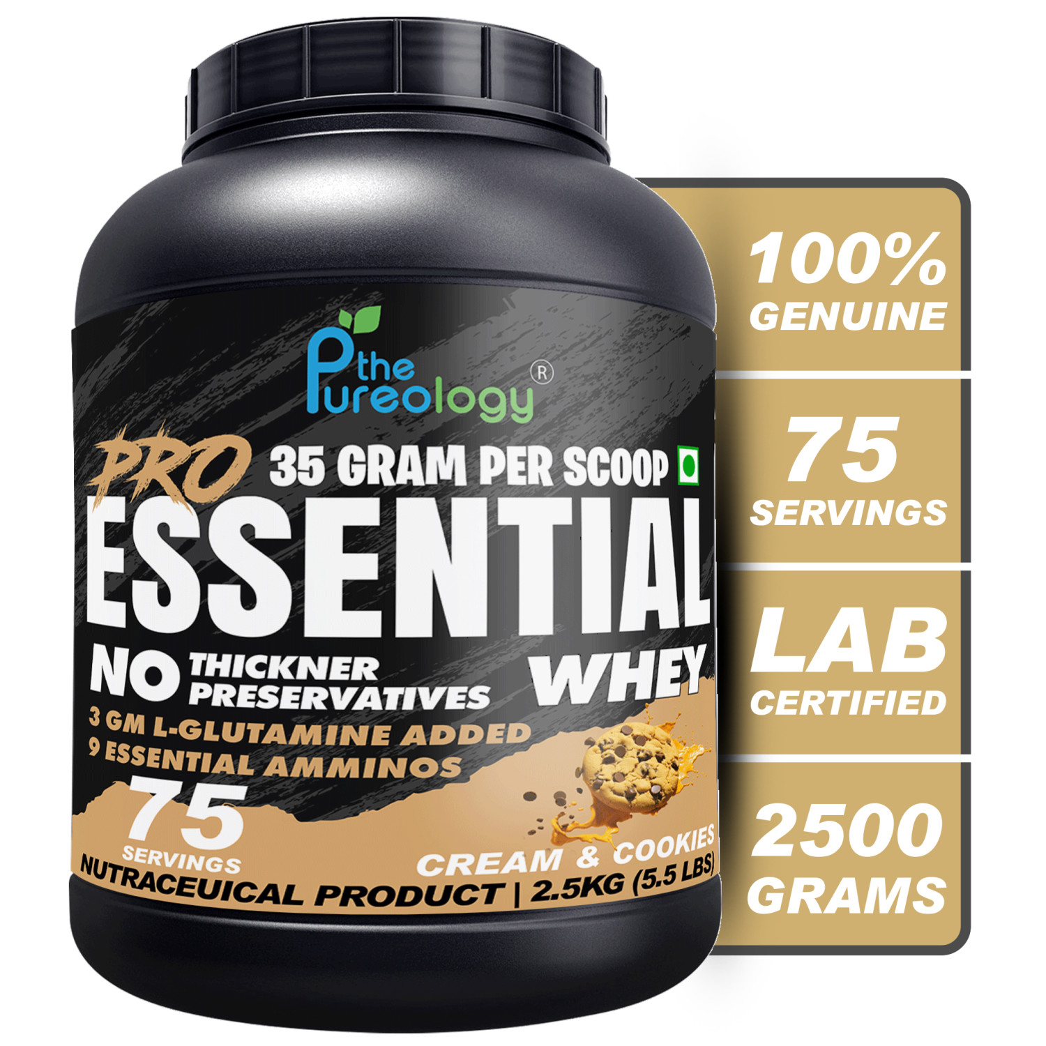 thepureology Protien | Whey Concentrate Whey Protein  ( 2.5kg, Cream and Cookies ) thepureology Protien | Whey Concentrate Whey Protein  ( 2.5kg, Cream and Cookies )