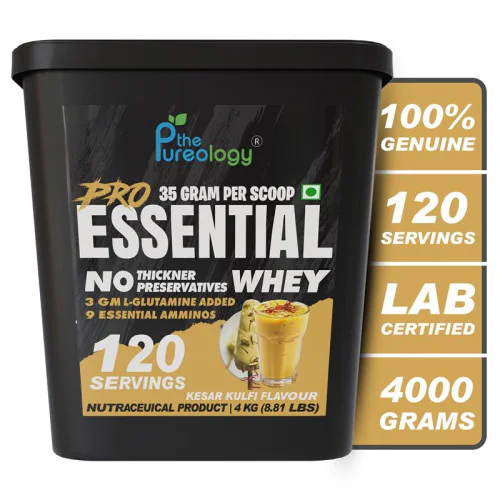 thepureology Protien | Whey Concentrate Whey Protein  ( 4kg, Kesar Kulfi)