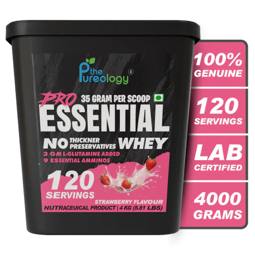 thepureology Protien | Whey Concentrate Whey Protein  ( 4kg, Strawberry)
