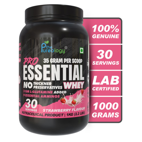 thepureology Protien | Whey Concentrate Whey Protein  (1050 g, Strawberry) thepureology Protien | Whey Concentrate Whey Protein  (1050 g, Strawberry)