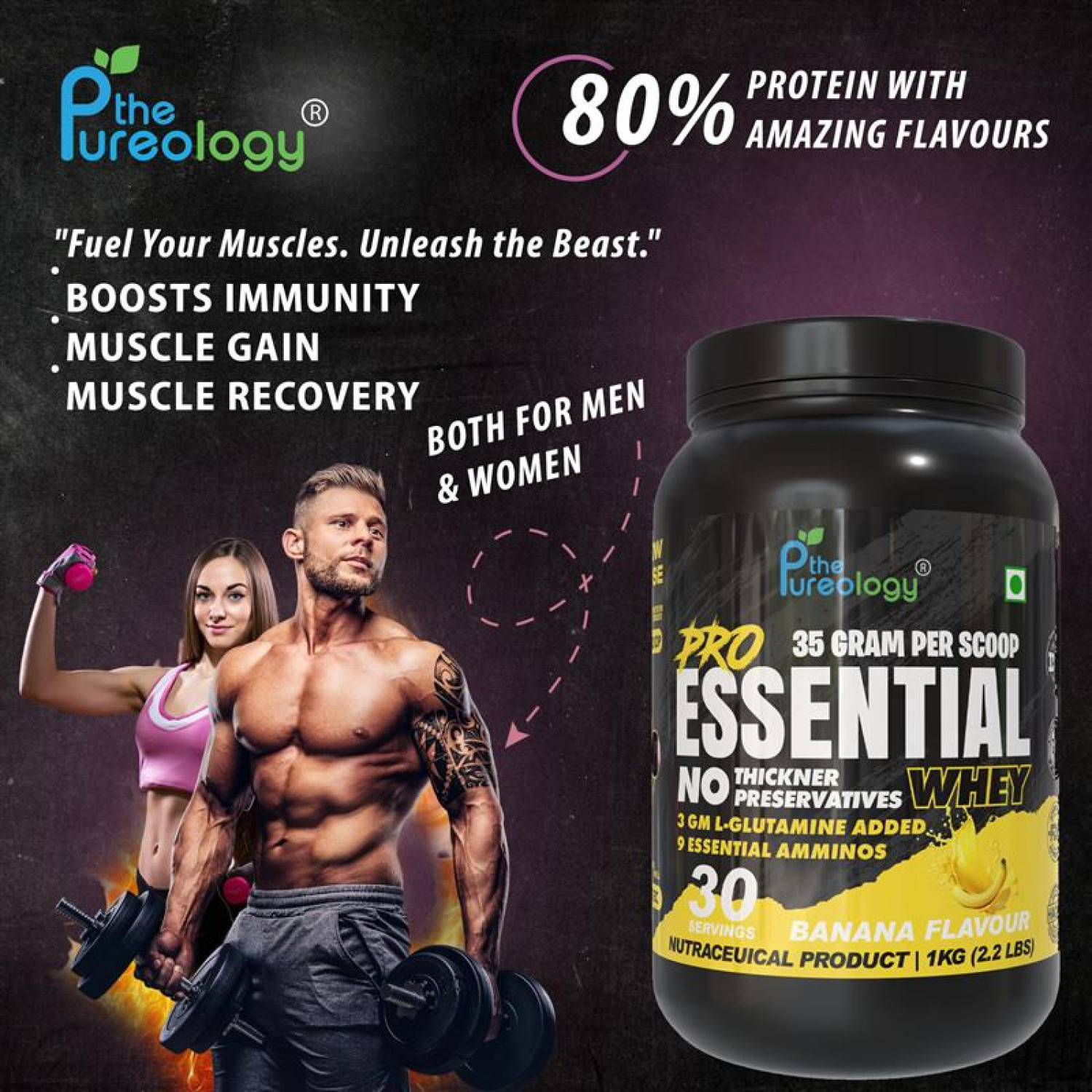 thepureology Protien | Whey Concentrate Whey Protein  (1050 g, Banana) thepureology Protien | Whey Concentrate Whey Protein  (1050 g, Banana)