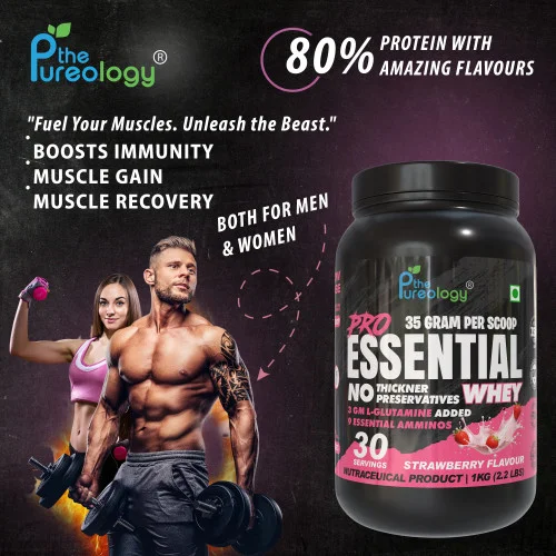 thepureology Protien | Whey Concentrate Whey Protein  (1050 g, Strawberry)