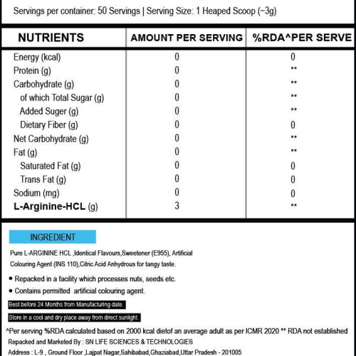 thepureology L-Arginine HCL  (150 g, Mango)