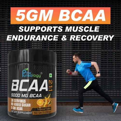 thepureology BCAA 5000mg 2:1:1 Supplement, Tropical Fusion  (150 g)