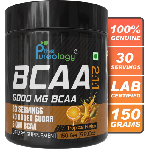 thepureology BCAA 5000mg 2:1:1 Supplement, Tropical Fusion  (150 g)