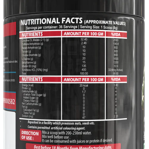 thepureology BOMB Pre Workout Pre Workout  (300 g, Mango)