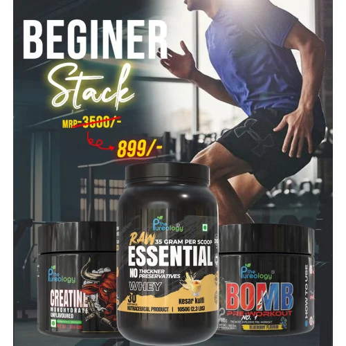 Beginner Combo ( Whey Protein 1 kg , 1 Creatine 100 gm , 1 Pre-workout 100 gm)