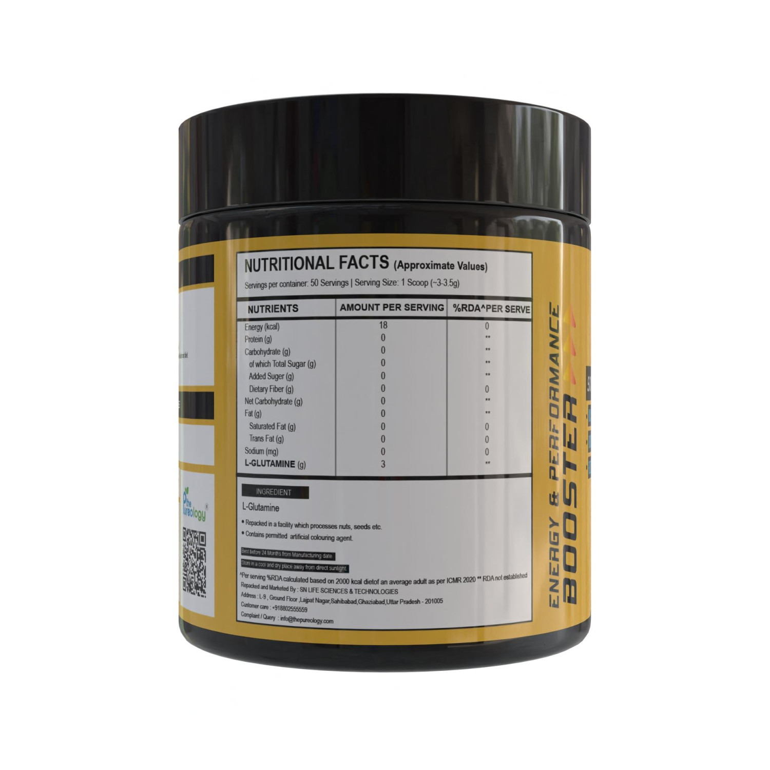 thepureology 100% Pure For Muscle Recovery Glutamine  (150 g, Mango)