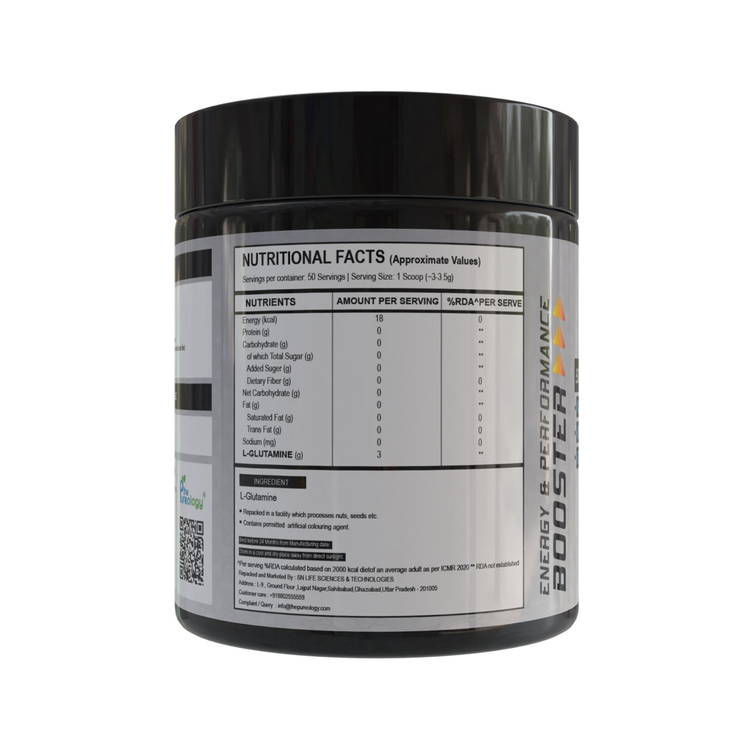 thepureology 100% Pure For Muscle Recovery Glutamine  (150 g, Unflavoured)