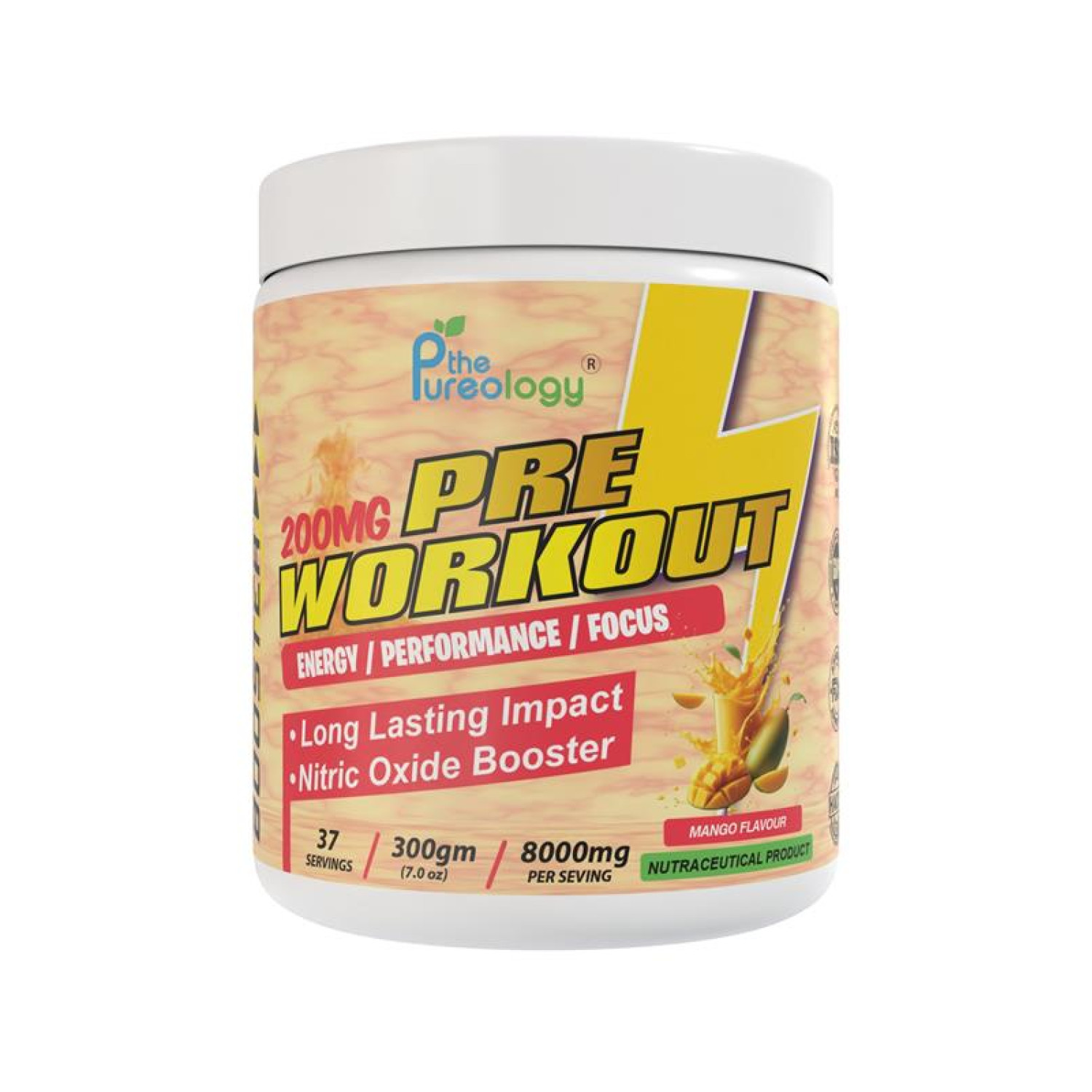 thepureology Pre Workout 8000mg Creatine  (300 g, Mango) thepureology Pre Workout 8000mg Creatine  (300 g, Mango)