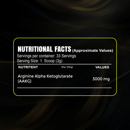 (AAKG)  L-Arginine Alpha Ketoglutarate Unflavoured 100g