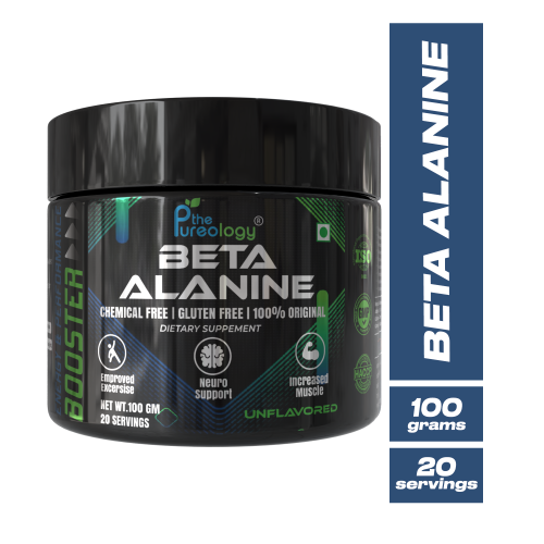 thepureology Beta Alanine Unflavoured Supplement, 5000mg, 20 Servings, 100g