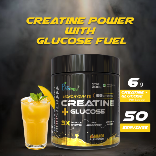 Thepureology Creatine + Glucose Creatine  300g Mango Flavour