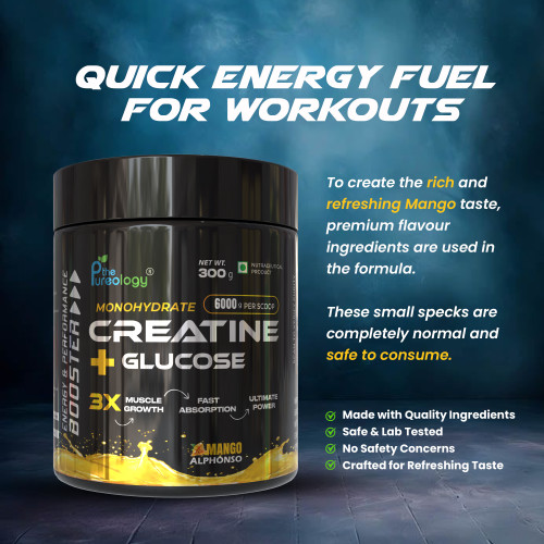Thepureology Creatine + Glucose Creatine  300g Mango Flavour