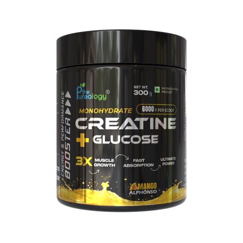 Thepureology Creatine + Glucose Creatine  300g Mango Flavour
