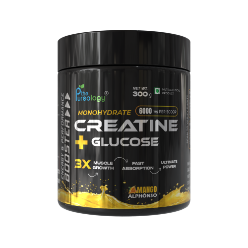 Thepureology Creatine + Glucose Creatine 300g Alphonso Mango Flavour
