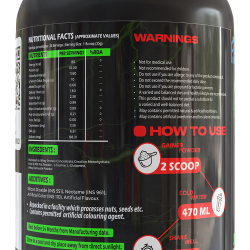 thepureology Giant Mass Gainer Weight Gainers/Mass Gainers  (1 kg, Banana Cream and cookies)