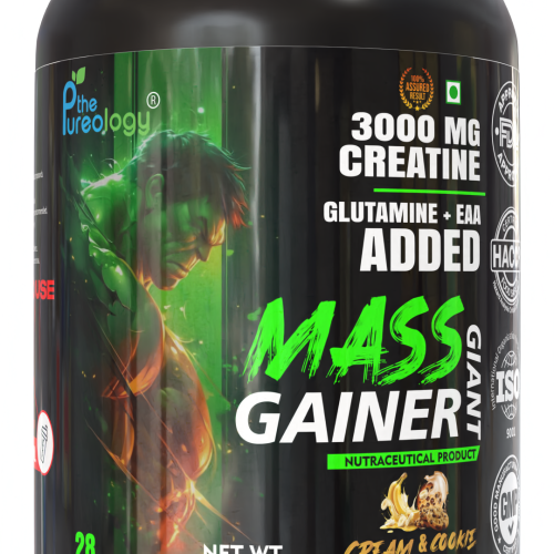 thepureology Giant Mass Gainer Weight Gainers/Mass Gainers  (1 kg, Banana Cream and cookies)