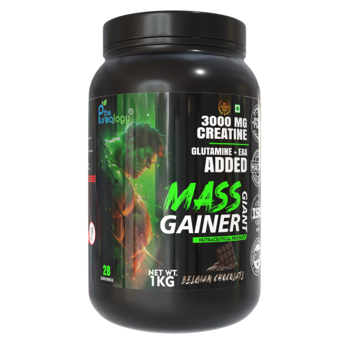 thepureology Giant Mass Gainer Weight Gainers/Mass Gainers  1kg Belgian Chocolate