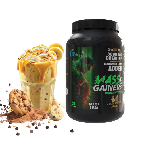 thepureology Giant Mass Gainer Weight Gainers/Mass Gainers  (1 kg, Banana Cream and cookies)
